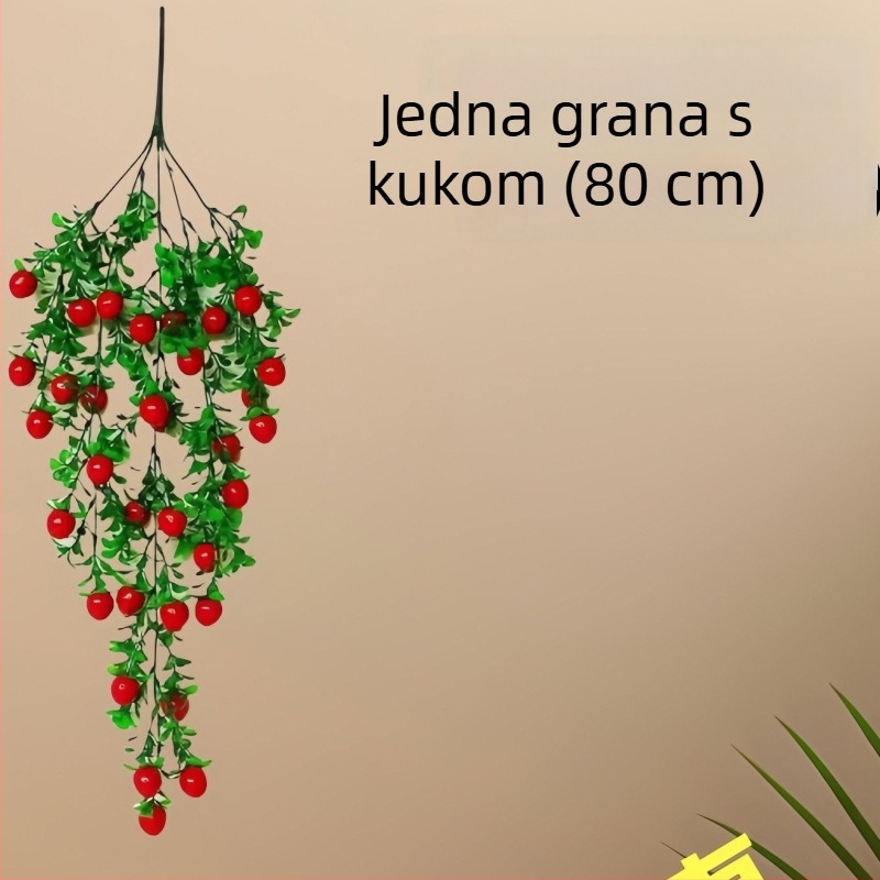 Plava zidna dekoracija od ratana s voćnom lozom za dnevni boravak