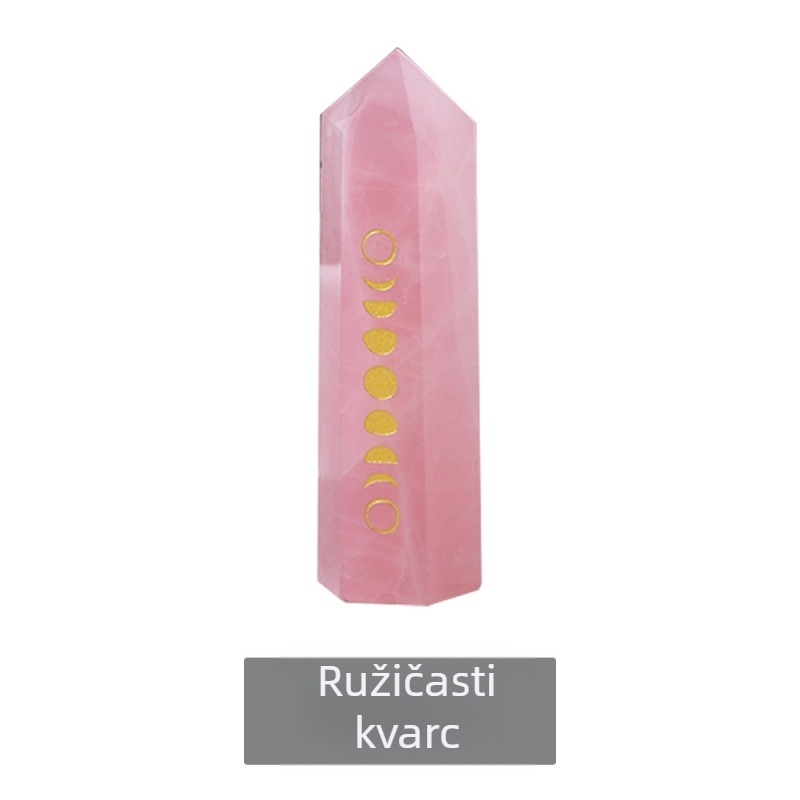 Prirodni kristalni stup s fazom Mjeseca, dezmagnetizacijom, pomrčinom Mjeseca, šesterokutni energetski kamen s jednim vrhom – dekorativna ukras