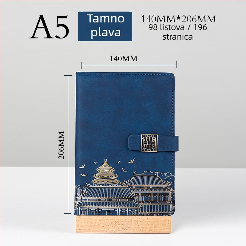 A5 poslovni bilježnica u kutiji poklona s prilagođenim logom – uredske bilješke sa sastancima