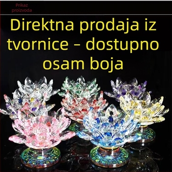 Kristalni svijećnjak s lotosom za dnevni boravak, kineska izrada, dom dekor - dar za budističke obrede