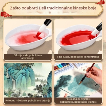 Set pigmenta za kinesko slikanje za početnike, kompletan set alata za kinesko slikanje tintom, paleta za učenike, dječji umjetnički materijali