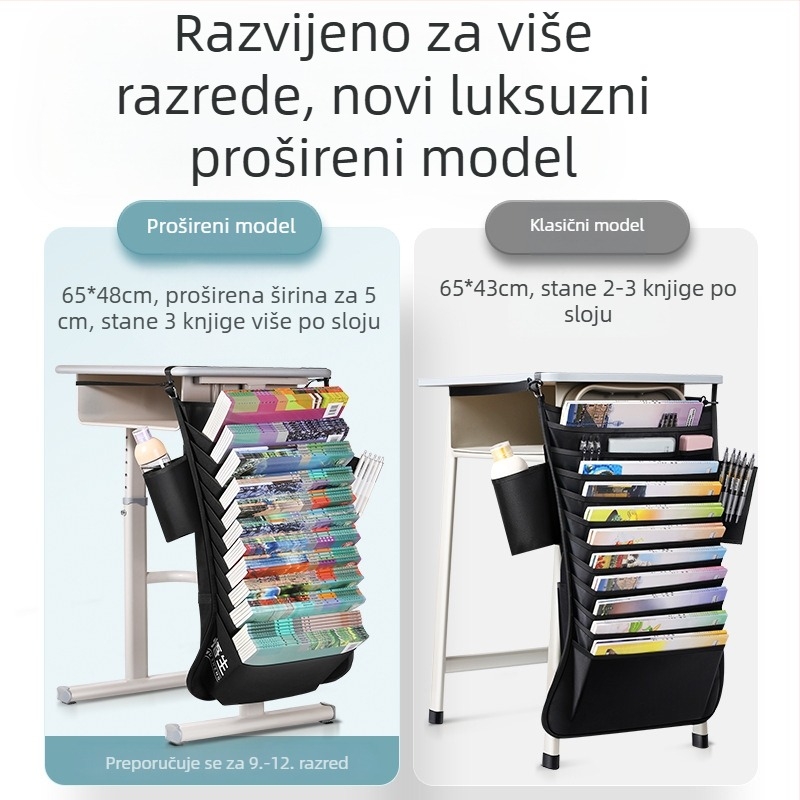 Viseća torba za knjige za stol — organizator i držač knjiga za učenike