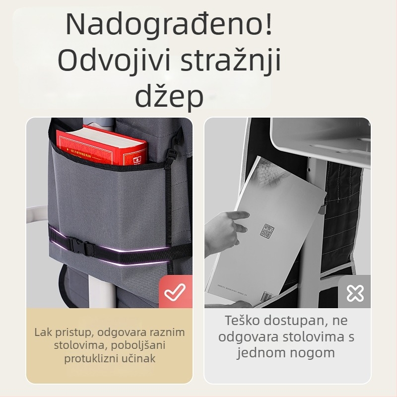 Viseća torba za knjige za stol — organizator i držač knjiga za učenike