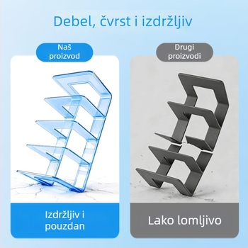 Prozirni držač knjiga s debelim dijelom ploče za stolom, odjeljak za dom i regalom za pohranu