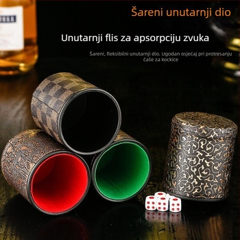 Tihe kožne čašice za kocke, luksuzan set s redukcijom buke, bar čašice s baršunastim završetkom