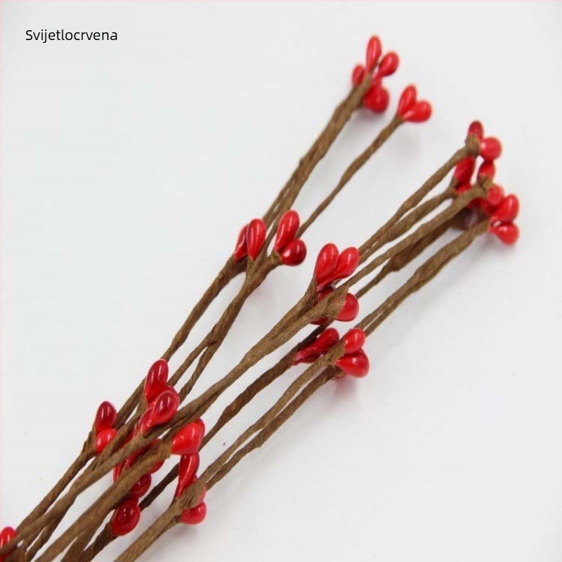 Materijal za tkanje umjetne girlande od ratana, tvrda štapić, umjetna biljka od ratana, DIY girlanda 40 cm s malim bobicama