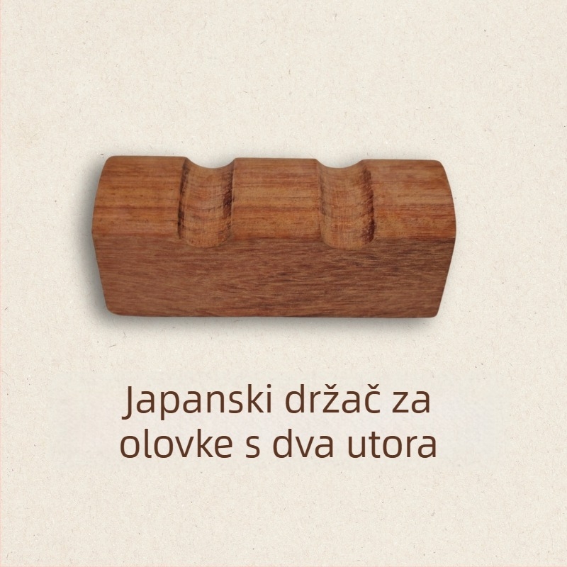 Držač za četkice i olovke od drveta, oblik planine, japanski stil