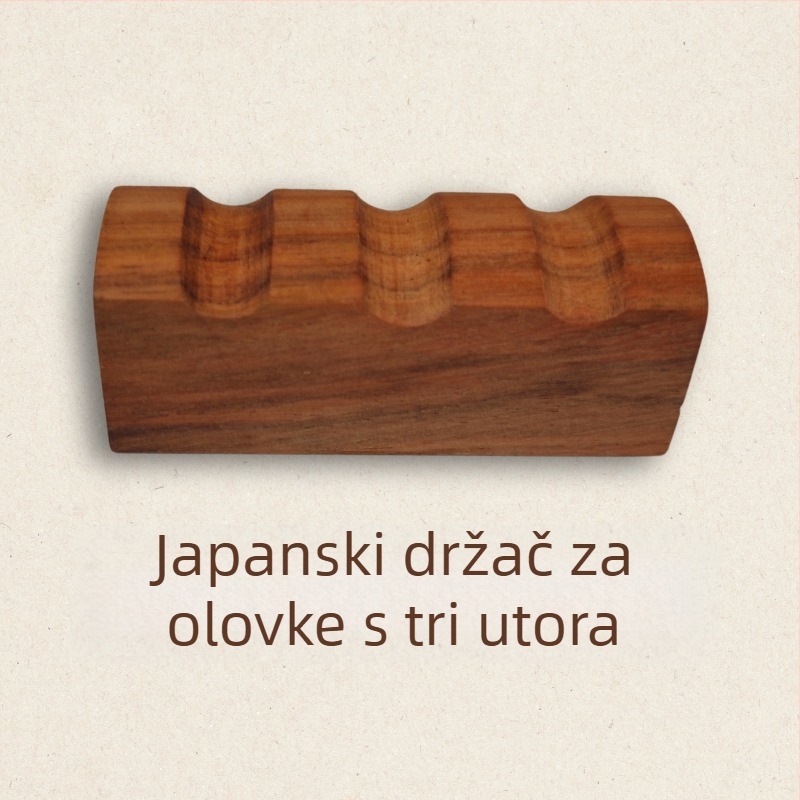 Držač za četkice i olovke od drveta, oblik planine, japanski stil
