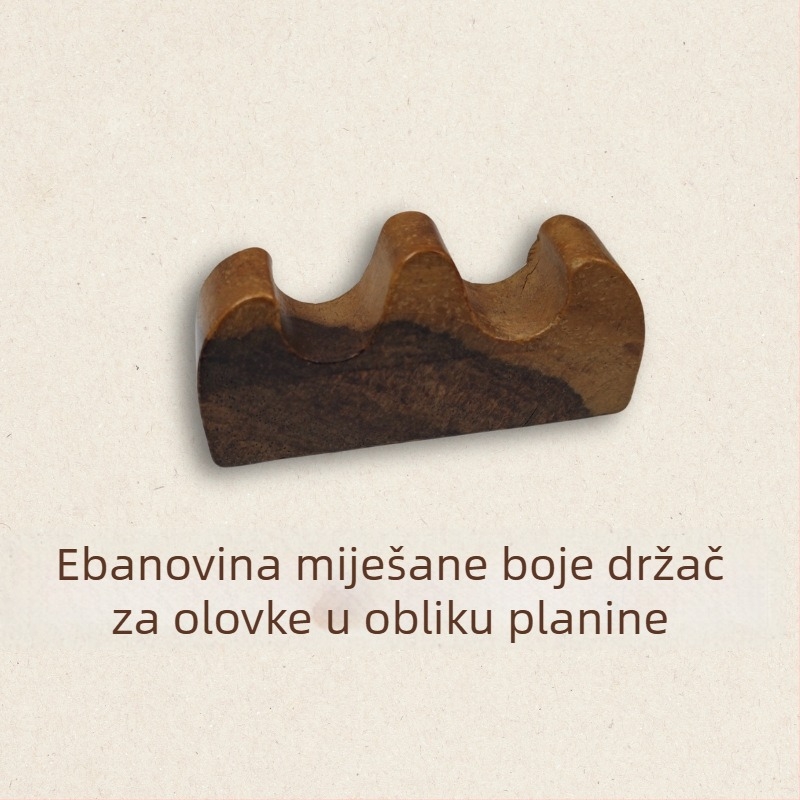 Držač za četkice i olovke od drveta, oblik planine, japanski stil
