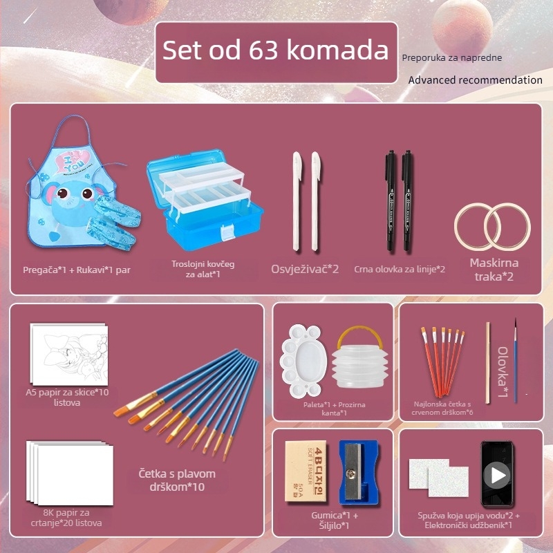 Painter set boja: akrilne, akvarelne i gouache za početnike, 36 boja u kutiji