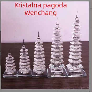 Kristalni Wenchang toranj – ukras za stol i dom, bijeli kristal, dar završetka studija