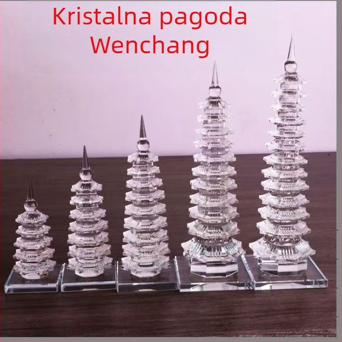 Kristalni Wenchang toranj – ukras za stol i dom, bijeli kristal, dar završetka studija