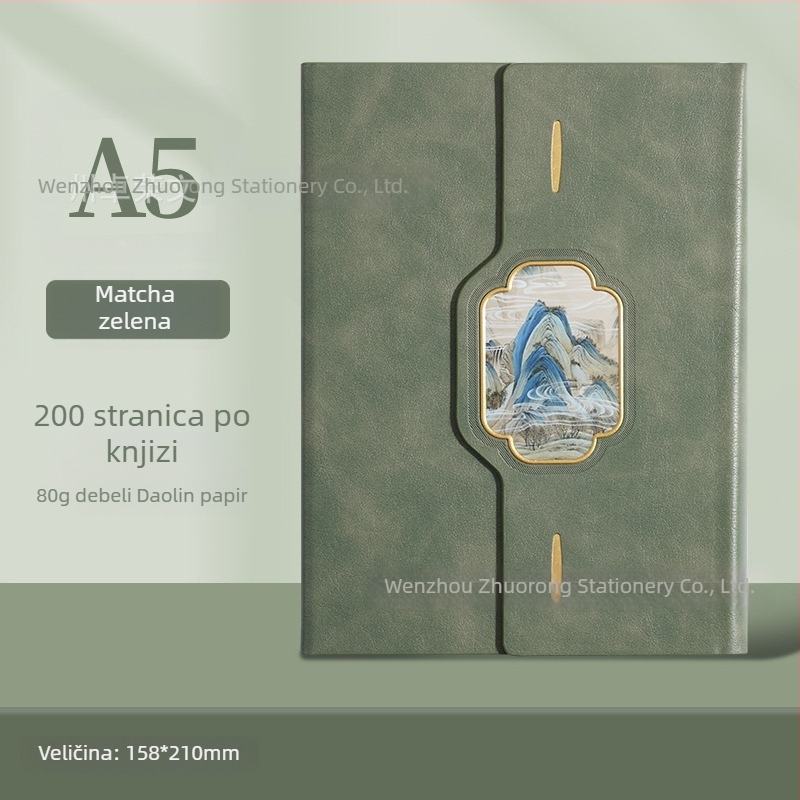 A5 set bilježnica s držačem za olovku i termosom u kutiji za poklon, mogućnost logotipa