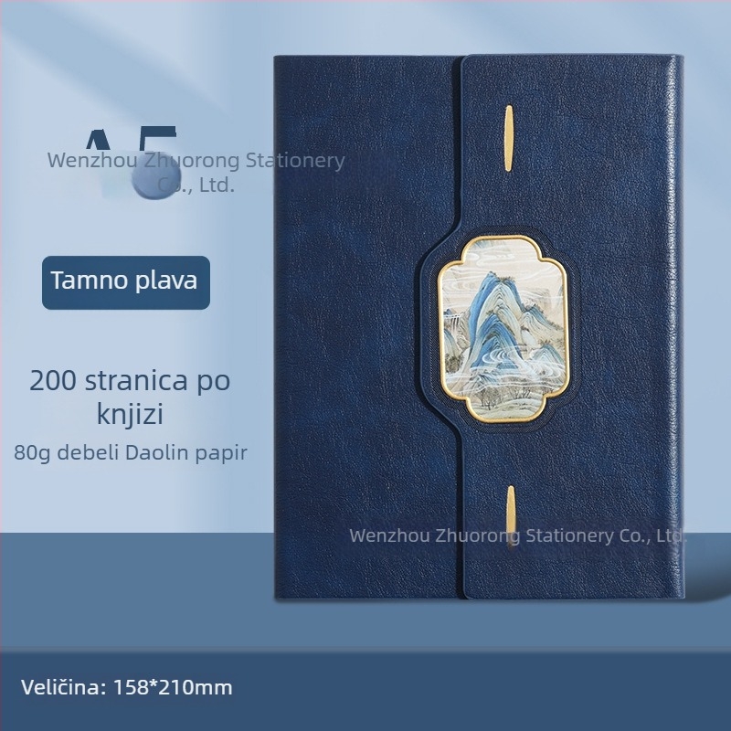 A5 set bilježnica s držačem za olovku i termosom u kutiji za poklon, mogućnost logotipa