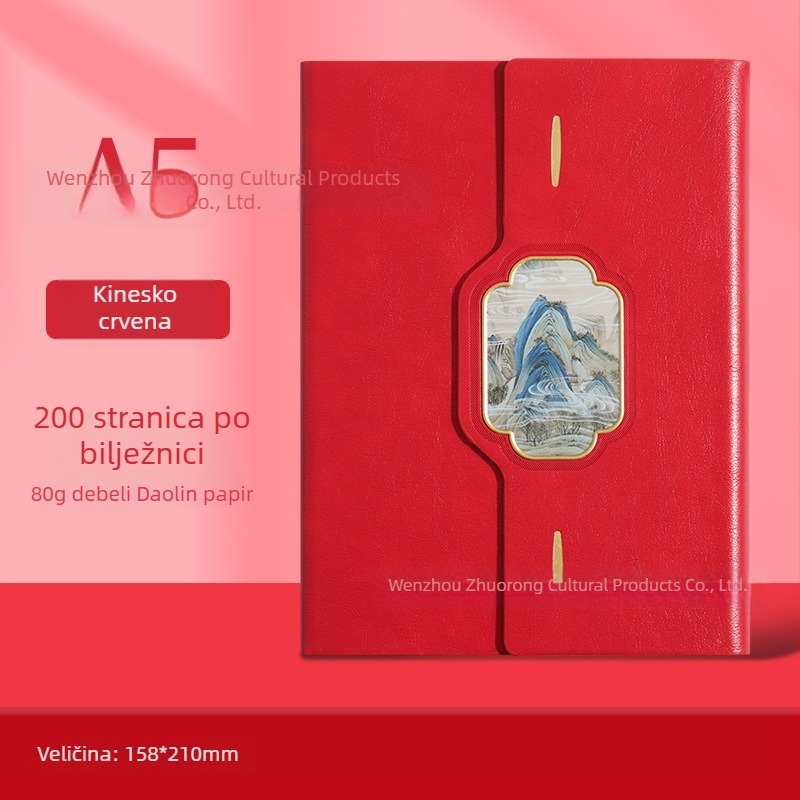 A5 set bilježnica s držačem za olovku i termosom u kutiji za poklon, mogućnost logotipa