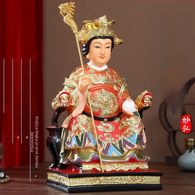Zlatno pozlaćena smolasta statua Jade Emperor i Queen Mother