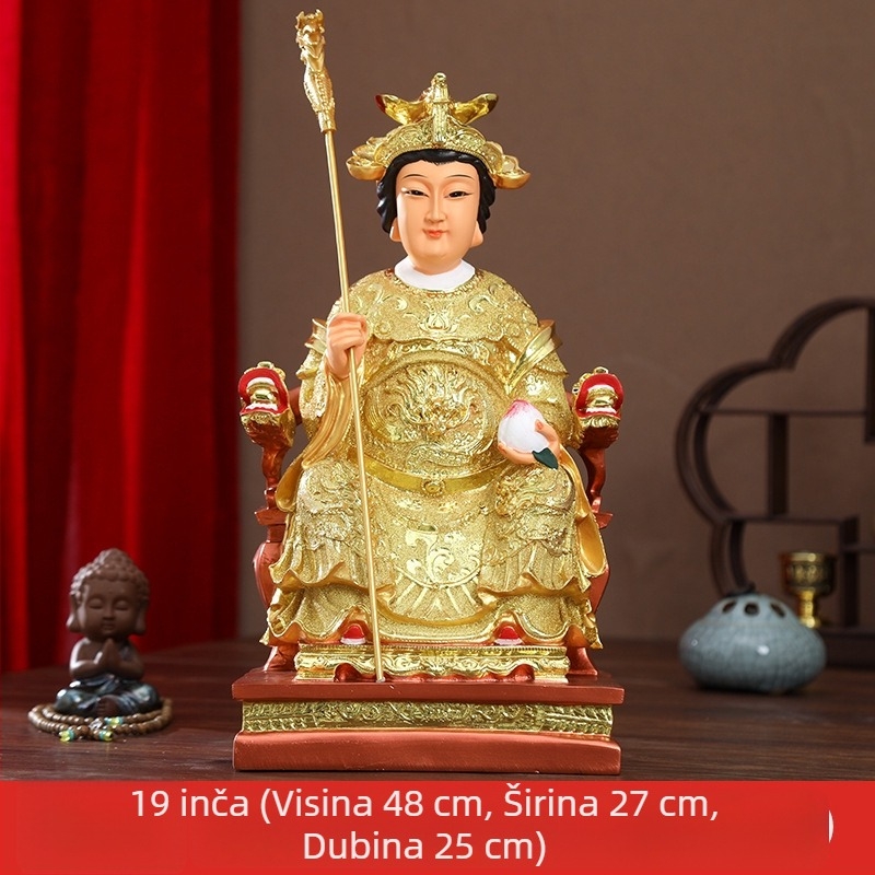 Zlatno pozlaćena smolasta statua Jade Emperor i Queen Mother