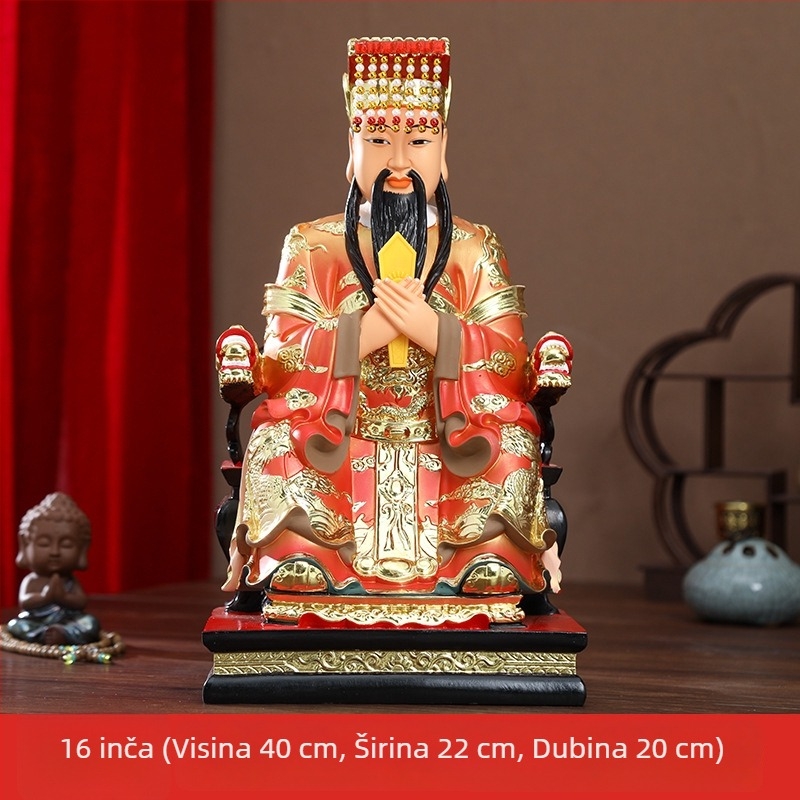 Zlatno pozlaćena smolasta statua Jade Emperor i Queen Mother