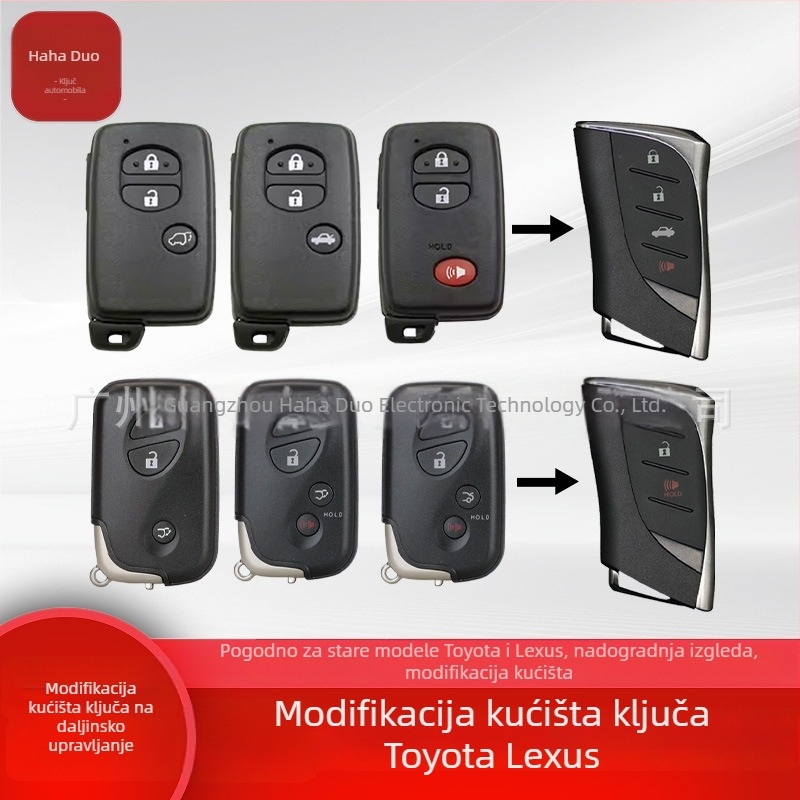 Kućište daljinskog ključa za Toyota/Lexus: Prado, Camry, RAV4, ES – dvostruki slot