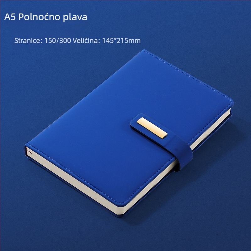 A5 poslovni bilježnica s kožnim izgledom u darovnom kompletu s mogućnošću logotipa, bilježnica i zapisnik sa sastanka