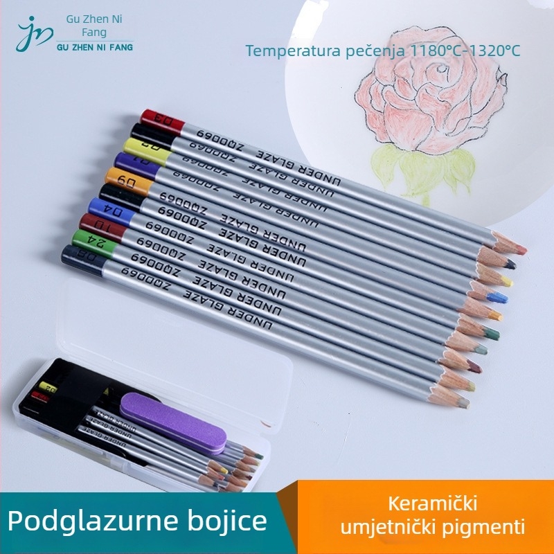 Keramičke podglazurne bojice za DIY crtanje, 10 boja
