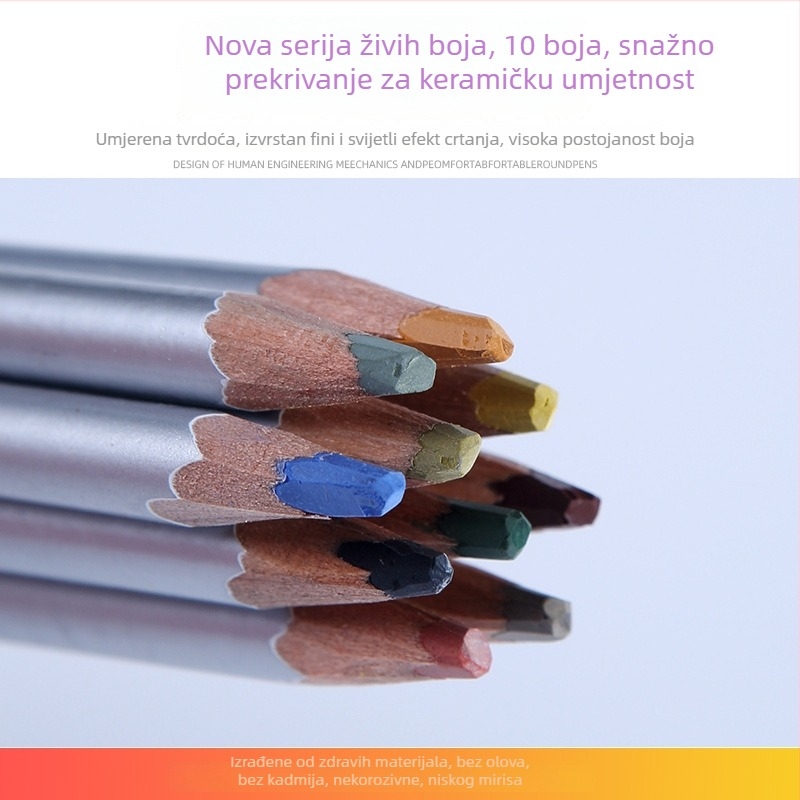 Keramičke podglazurne bojice za DIY crtanje, 10 boja