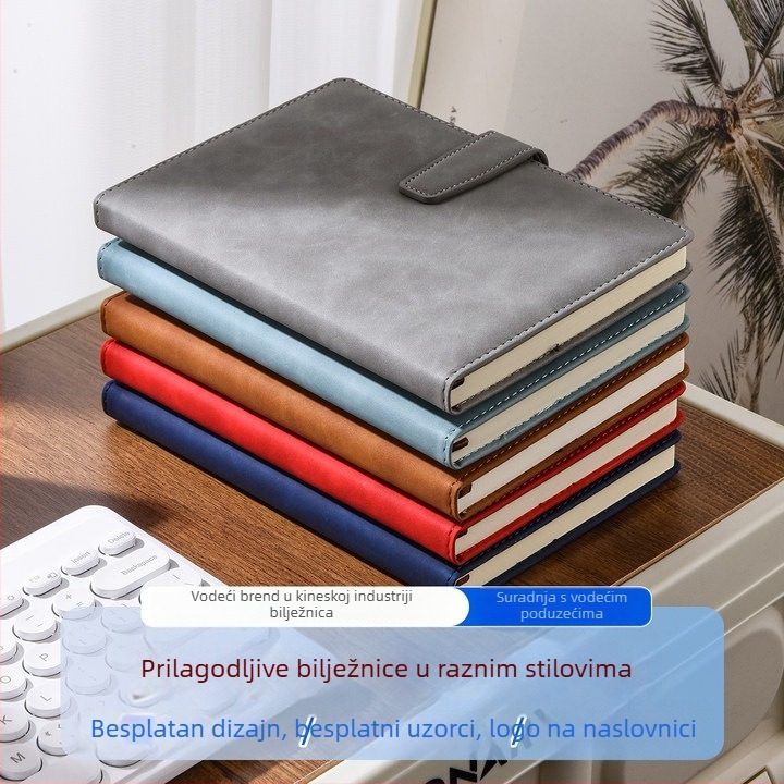 B5 bilježnica s debelim mekanim omotom od umjetne kože za poslovnu i uredsku upotrebu, jednostavan dnevnik za sastanke, visokokvalitetan bilježnik, prilagodljiv format B5