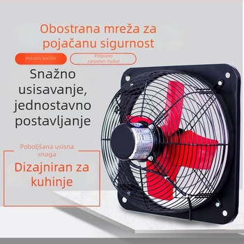 Izduvni ventilator za kuhinju i kupaonu, prozorski tip, snažan industrijski ventilator, 12 inča