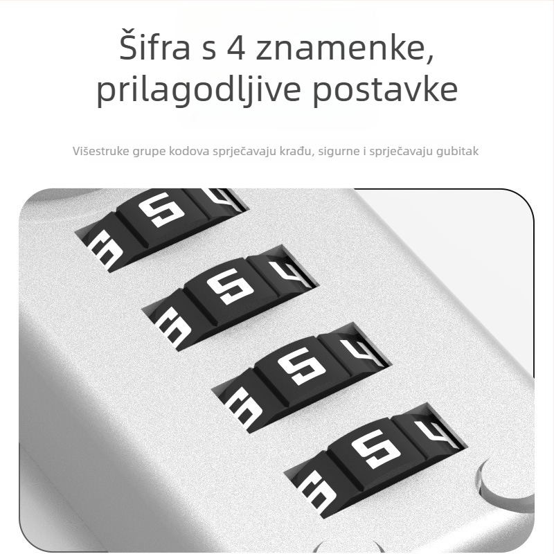 Brava sa šifrom za kacige, prtljagu i ormariće; metalni katanc s čeličnim kabelom protiv krađe za motocikle i električna vozila