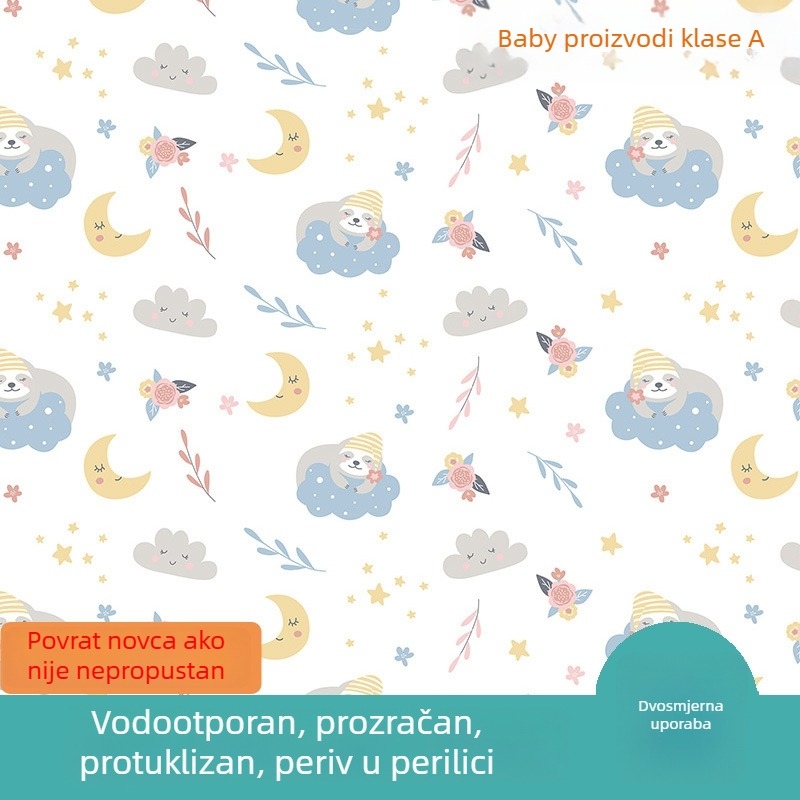 BeBi zaštitna podloga za noćnu zaštitu od mokrenja – čista pamuk, klasa A, vodootporna i prozračna, periva, velika navlaka za madrac