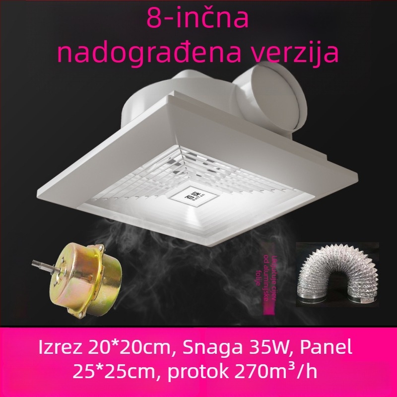 Stropni ventilator za kupaonicu, snažan ekstraktor za strop od gipsane ploče