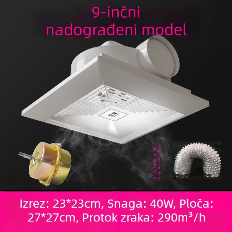 Stropni ventilator za kupaonicu, snažan ekstraktor za strop od gipsane ploče