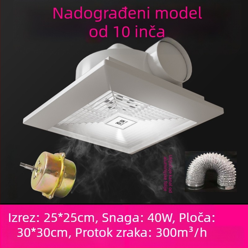 Stropni ventilator za kupaonicu, snažan ekstraktor za strop od gipsane ploče