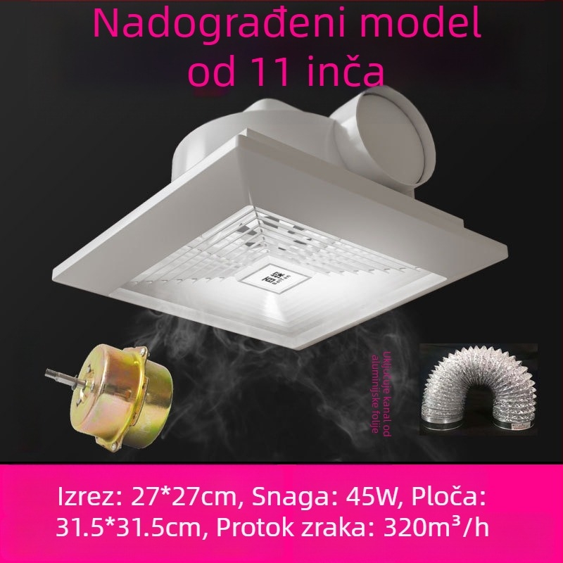 Stropni ventilator za kupaonicu, snažan ekstraktor za strop od gipsane ploče