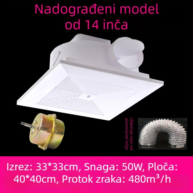 Stropni ventilator za kupaonicu, snažan ekstraktor za strop od gipsane ploče