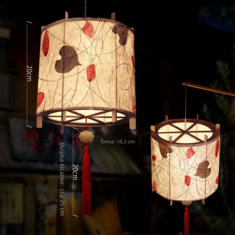 Papirnati lampion u antičkom stilu s cvijećem i travom – DIY komplet za izradu