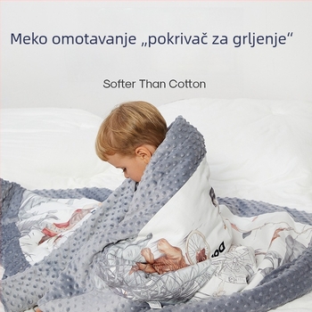 DOMIAMIA Bean fleece dječja deka – sve sezone, za novorođenčad i djecu, moderni minimalistički stil