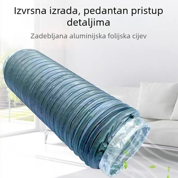 PE cijev za sustav svježeg zraka – tlumič buke na izlazu, izolacija aluminijskom folijom, teleskop crijevo