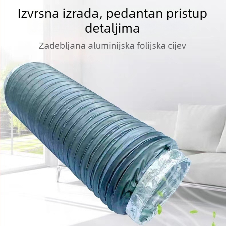 PE cijev za sustav svježeg zraka – tlumič buke na izlazu, izolacija aluminijskom folijom, teleskop crijevo