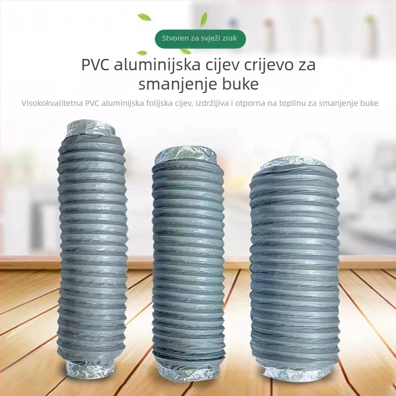 PE cijev za sustav svježeg zraka – tlumič buke na izlazu, izolacija aluminijskom folijom, teleskop crijevo