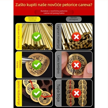 Autentični privjesak s mincom pet carstva od drveta marelice, privjesak u obliku tikve, bakrena moneta i kineski sretni čvor, za vrata, prozore, spavaću sobu i kuhinju