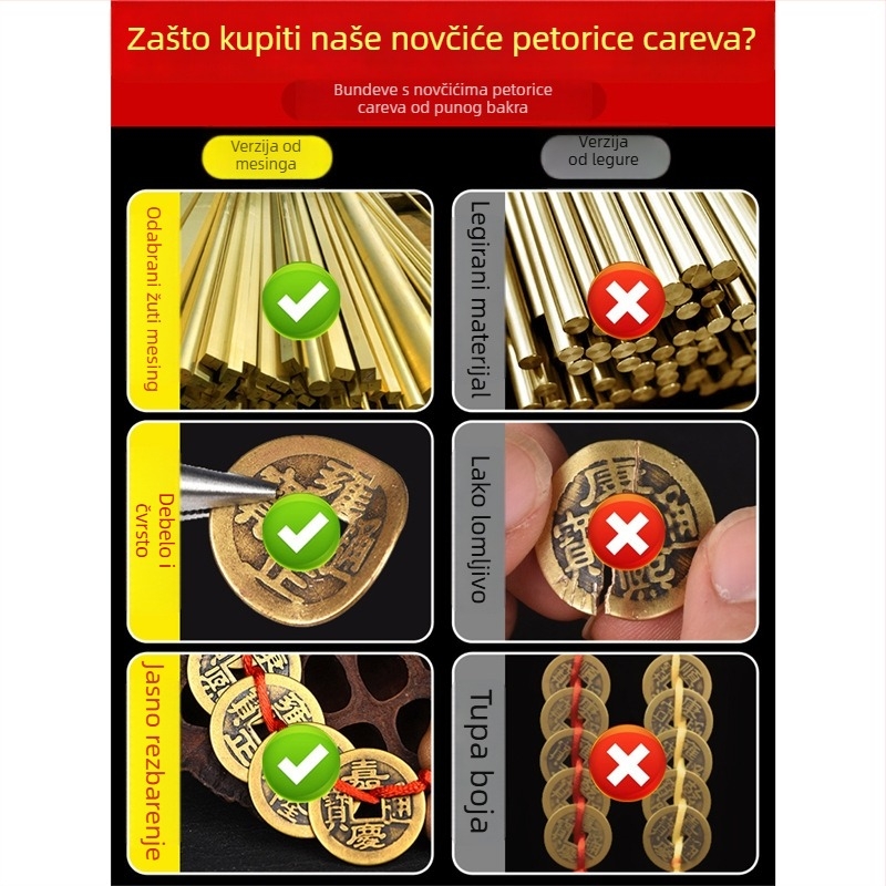 Autentični privjesak s mincom pet carstva od drveta marelice, privjesak u obliku tikve, bakrena moneta i kineski sretni čvor, za vrata, prozore, spavaću sobu i kuhinju