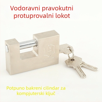 Pravokutni katančar protiv krađe, horizontalni tip, s atomskim jezgrom, tijelo od čiste bakra, otporno na koroziju i vodu, anti-kratko kvačko za skladišna vrata