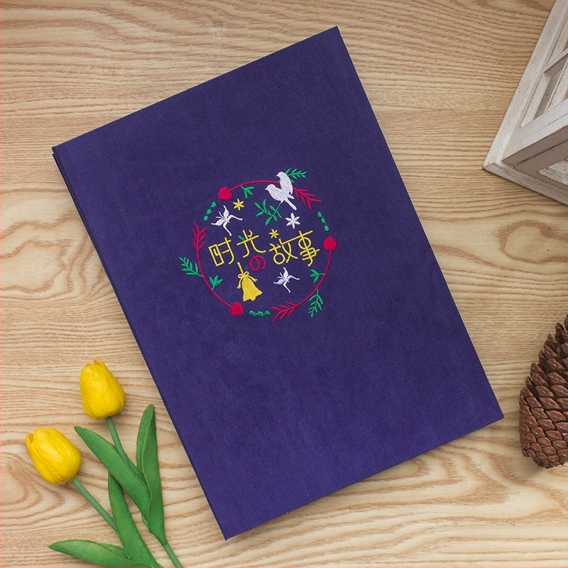 Fotoalbum od platna s vezom, DIY album s koricom od platna, laminirano fotoalbum za obitelj i par – kreativan poklon za Qixi festival