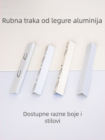 Integrirani stropni rubni trak za kut, kremasto bijela i mat bijela završna traka, aluminijski legirani kutni profil