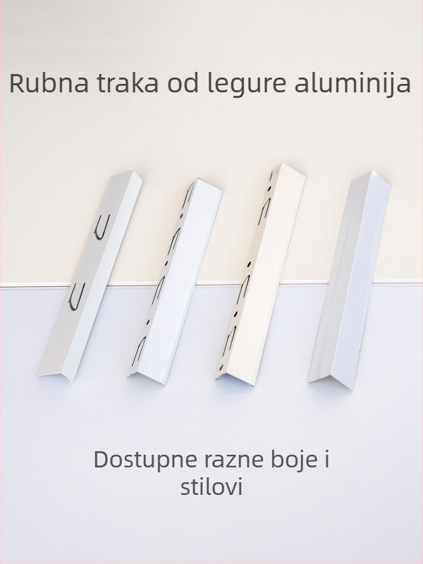 Integrirani stropni rubni trak za kut, kremasto bijela i mat bijela završna traka, aluminijski legirani kutni profil