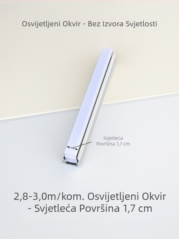 Integrirani stropni rubni trak za kut, kremasto bijela i mat bijela završna traka, aluminijski legirani kutni profil