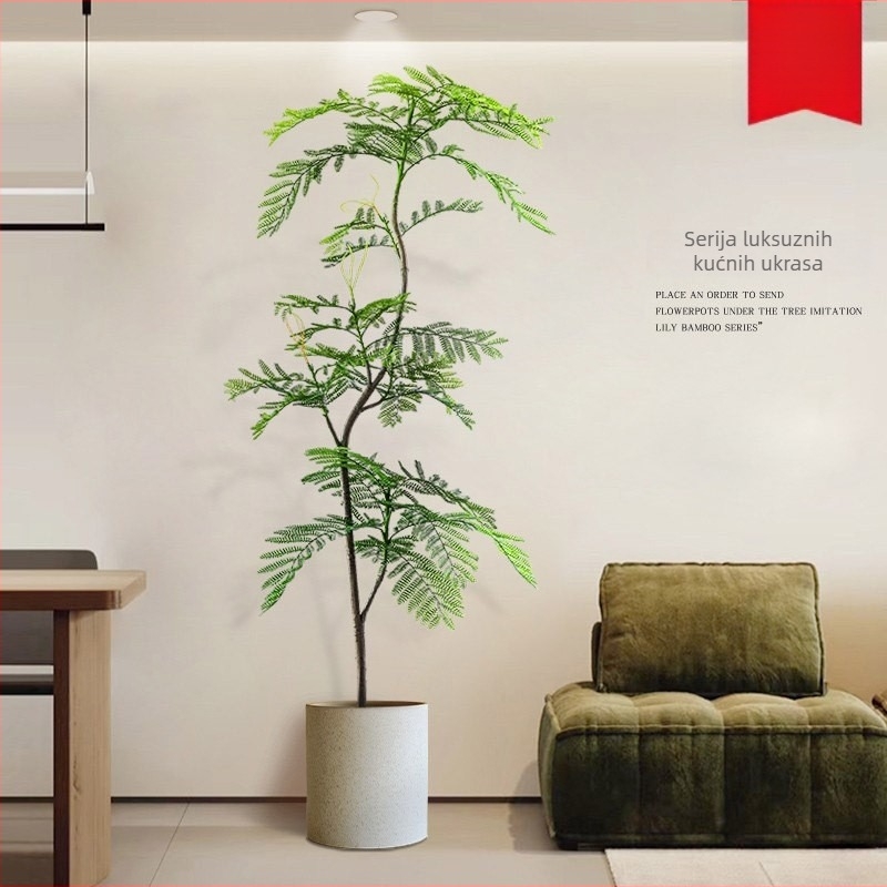 Umjetni bonsai od zelene biljke za unutarnji prostor, elegantan podni ukras