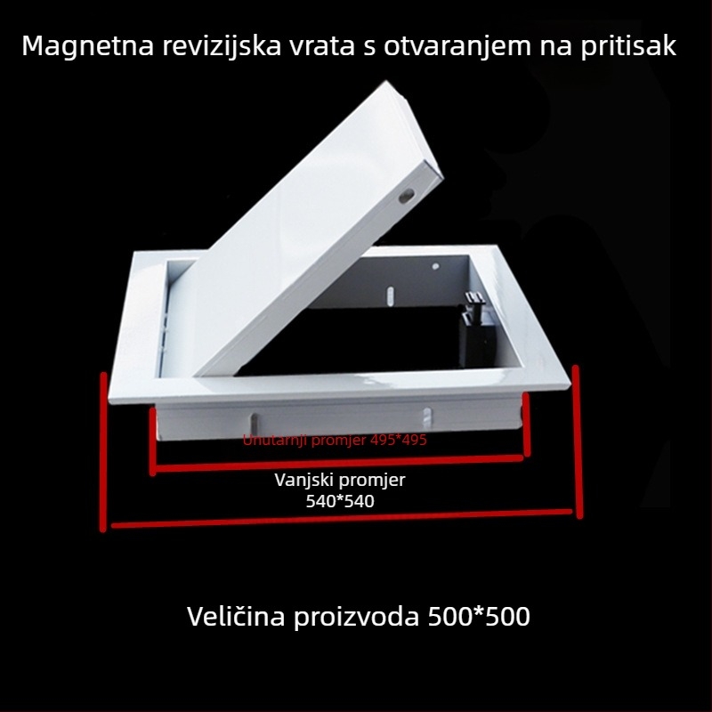 Poklop za pristup zidnom otvoru od aluminijskog legura s magnetskim držačem za inspekciju kupaonskih cijevi