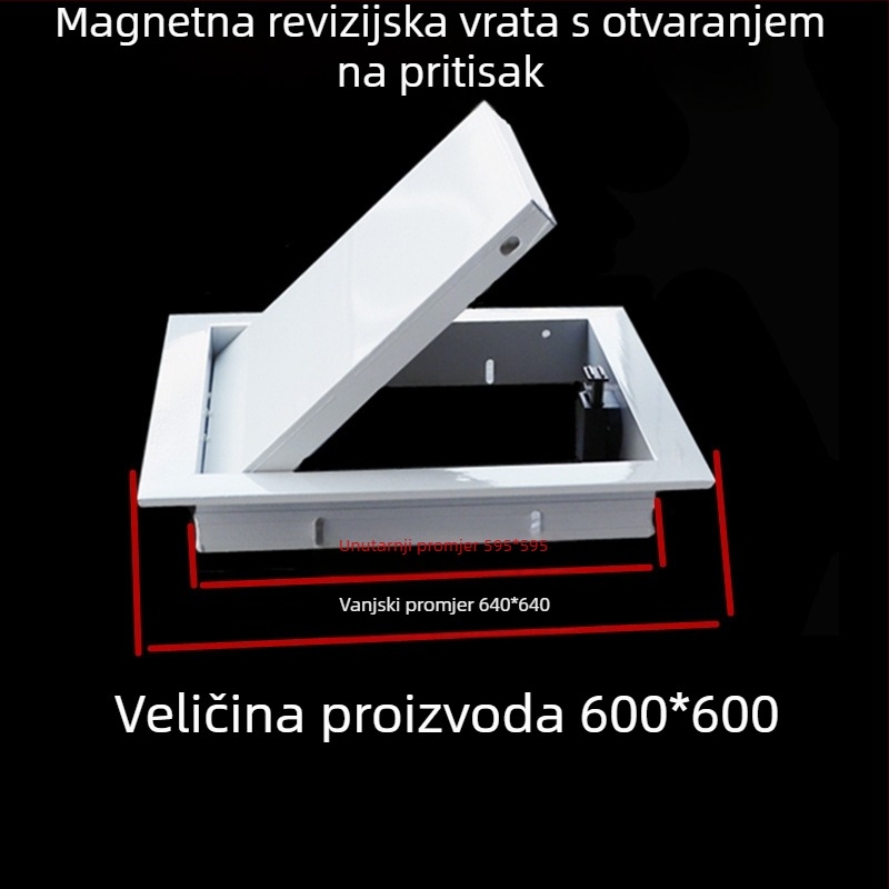 Poklop za pristup zidnom otvoru od aluminijskog legura s magnetskim držačem za inspekciju kupaonskih cijevi